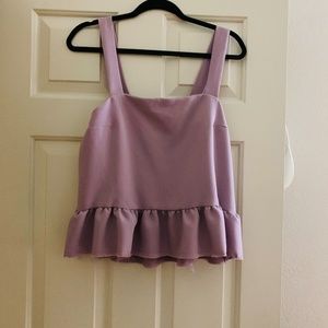 Lilac Suntop Tank with Ruffle Hem